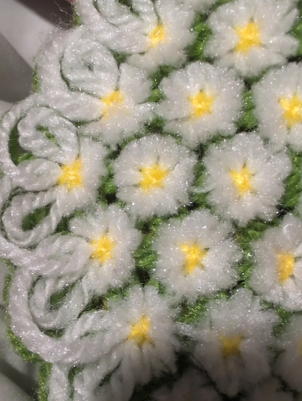 Vintage Crochet Daisy Placemats Set MCM Crazy Daisy Doilies Flower Power